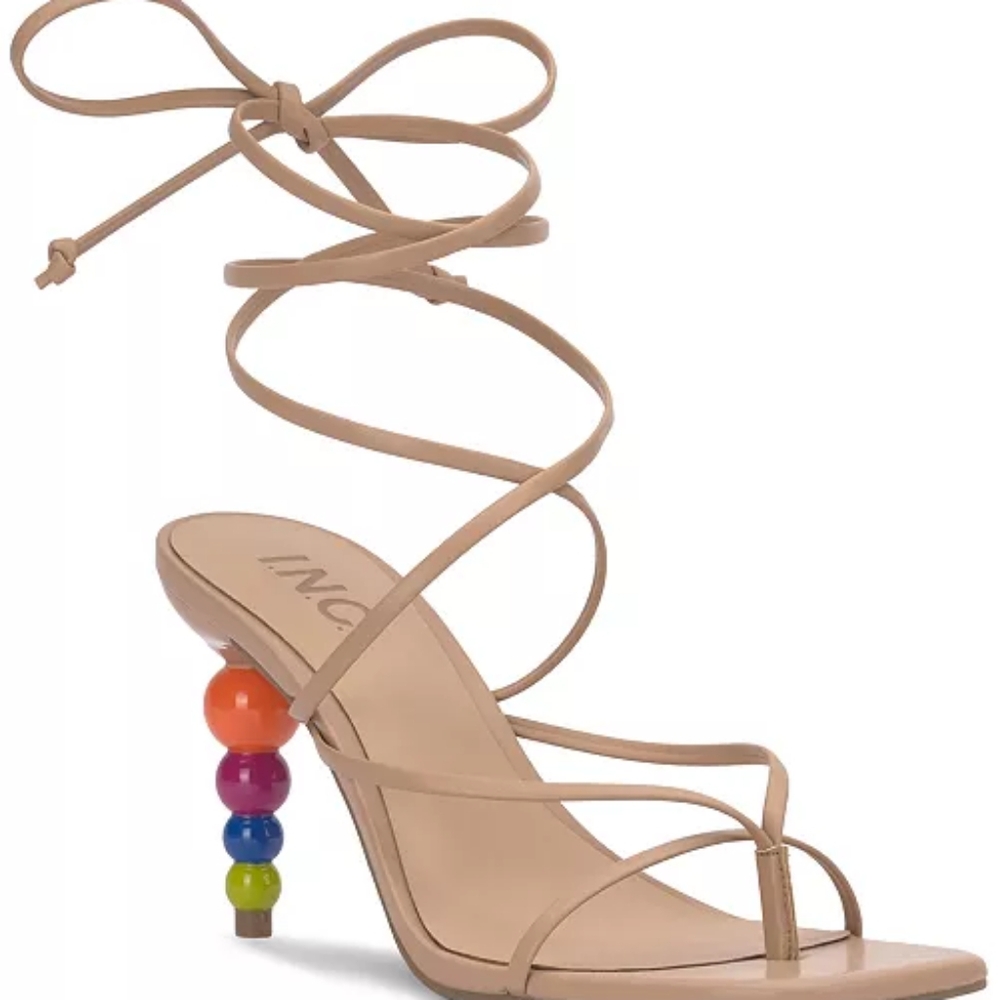 I.N.C Women's Lellina Lace-Up Ankle-Tie Dress Sandals